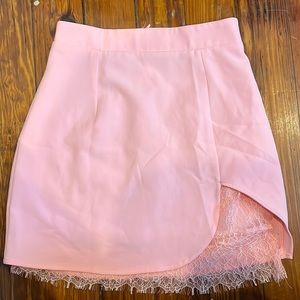 Pink by the way. Lace Mini skirt